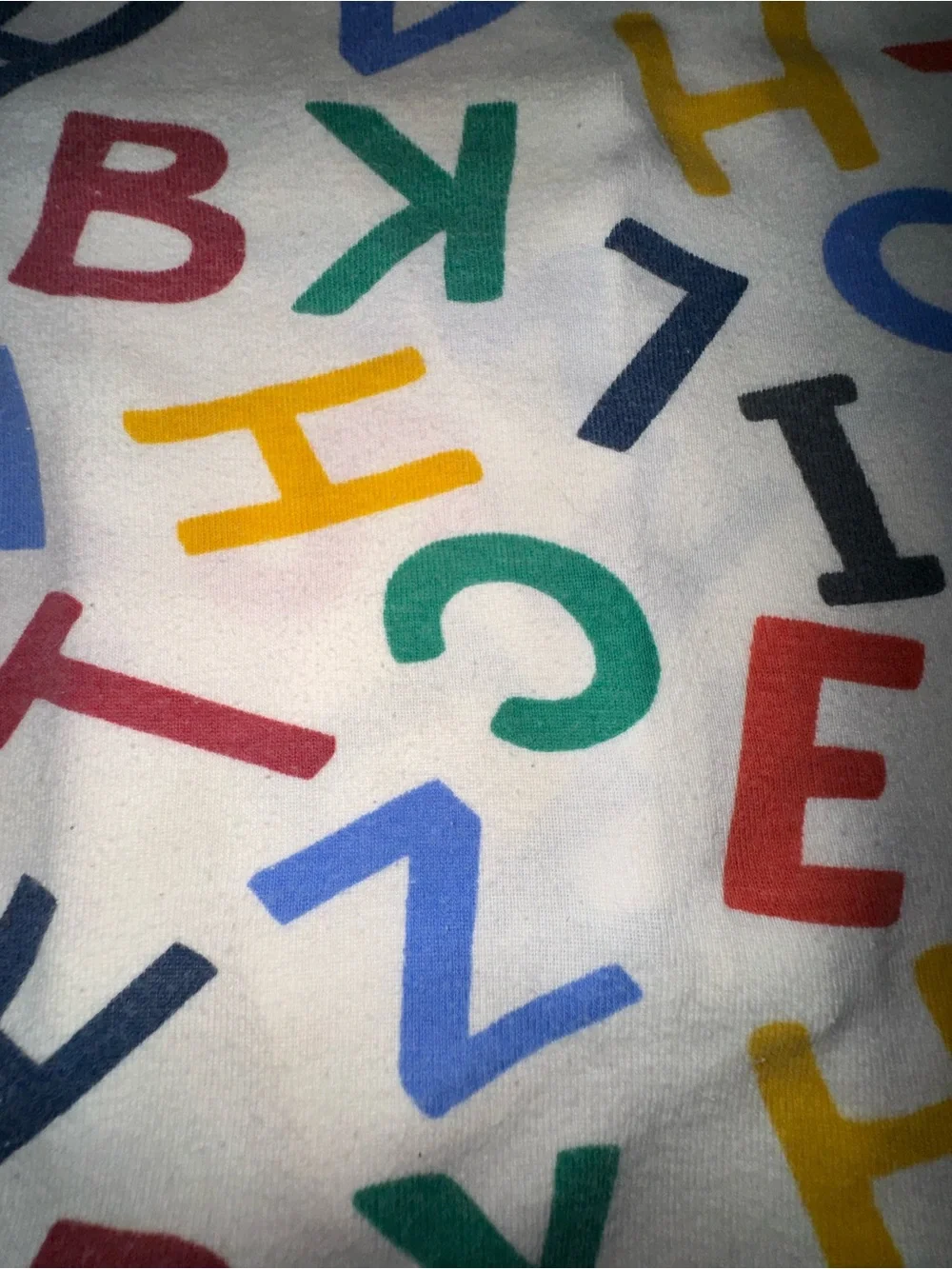 Old Navy Cream Kids Pajama Set with Multicolor Alphabet Print